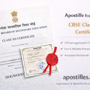 Apostille for CBSE Class XII Certificate