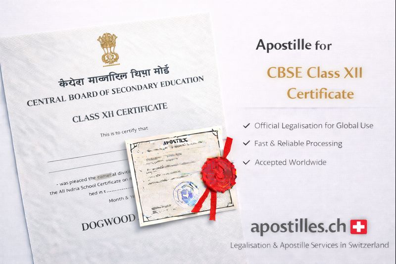 Apostille for CBSE Class XII Certificate