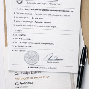 Apostille for C2 Proficiency (CPE)