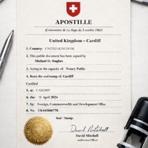 Swiss apostille from Cardiff