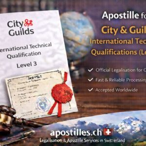 1City Apostille for City & Guilds Level 3 International Technical Qualifications