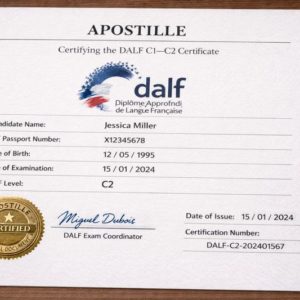 Apostille for DALF C1–C2