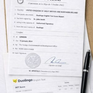 Apostille for Duolingo English Test