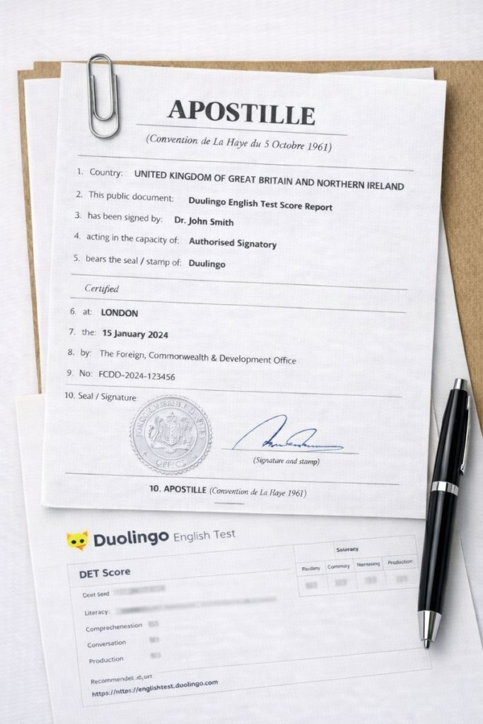 Apostille for Duolingo English Test