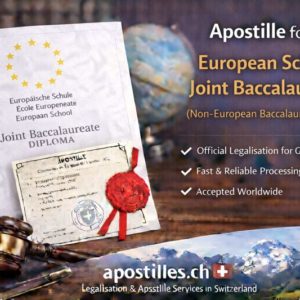 Apostille for European School Joint Baccalaureate