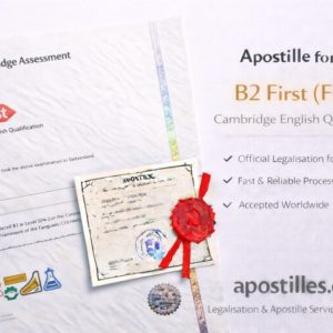 Apostille for B2 First FCE