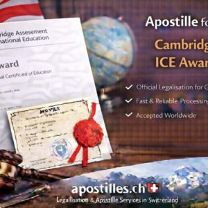 Apostille for Cambridge ICE Award