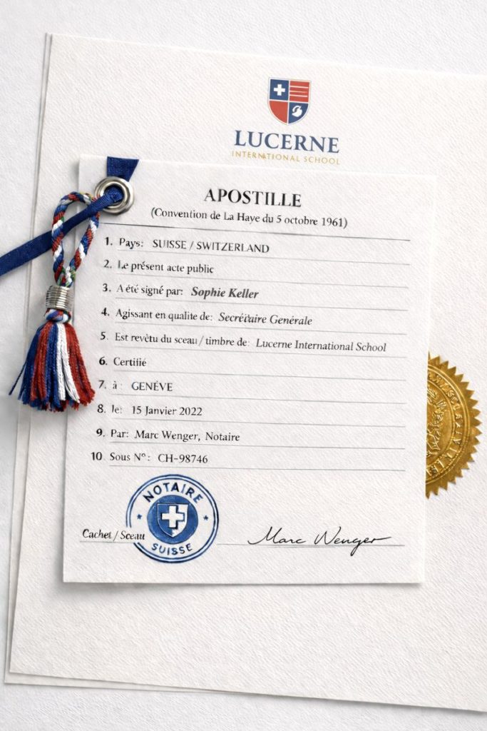 apostille for Lucerne International School documents