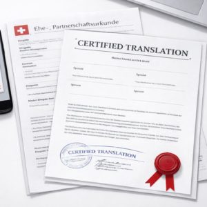 Swiss marriage certificate certified translation