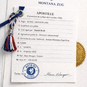 apostille for Montana Zug documents