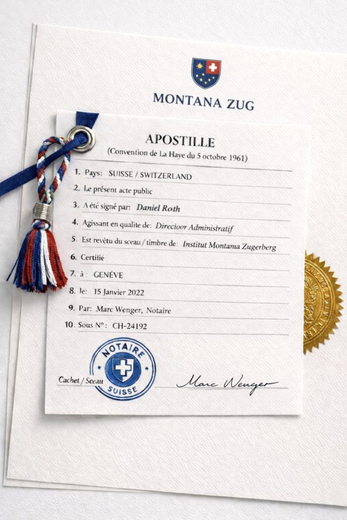 apostille for Montana Zug documents