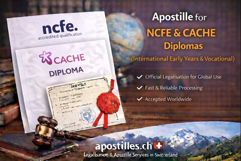 Apostille for NCFE and CACHE Diplomas