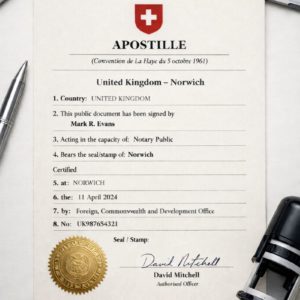 Swiss apostille from Norwich