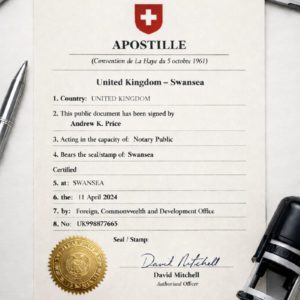 Swiss apostille from Swansea
