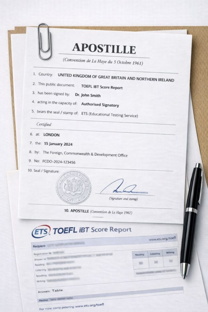 Apostille for TOEFL