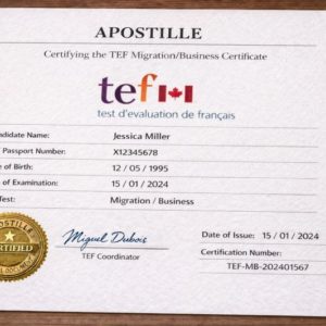 1Tef Apostille for TEF Migration / Business