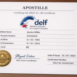 Apostille for DELF A1–B2