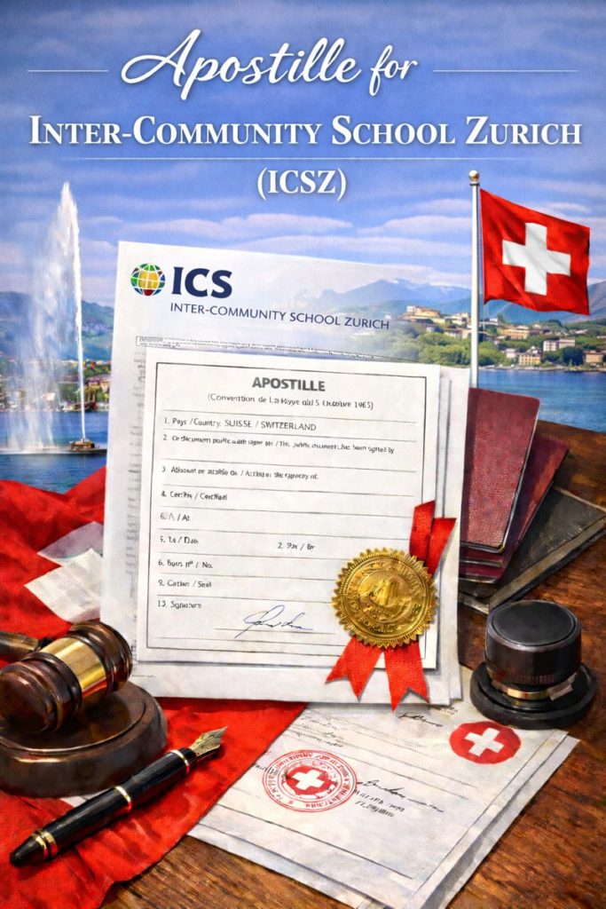 Apostille for Inter-Community School Zurich ICSZ documents