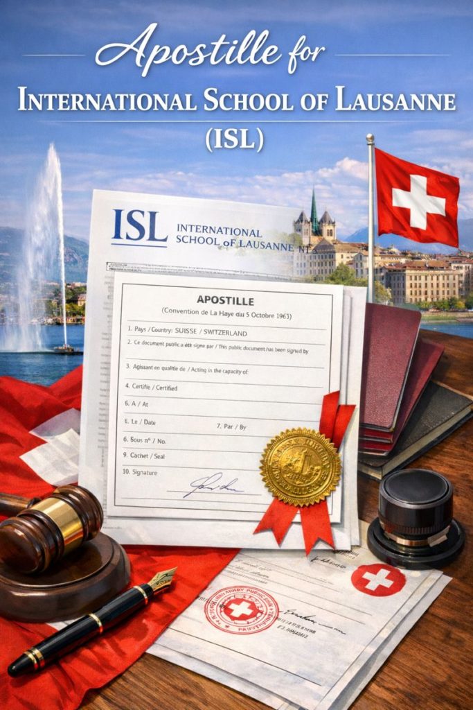 Apostille for International School of Lausanne ISL documents