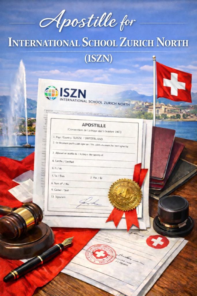 Apostille for International School Zurich North ISZN documents