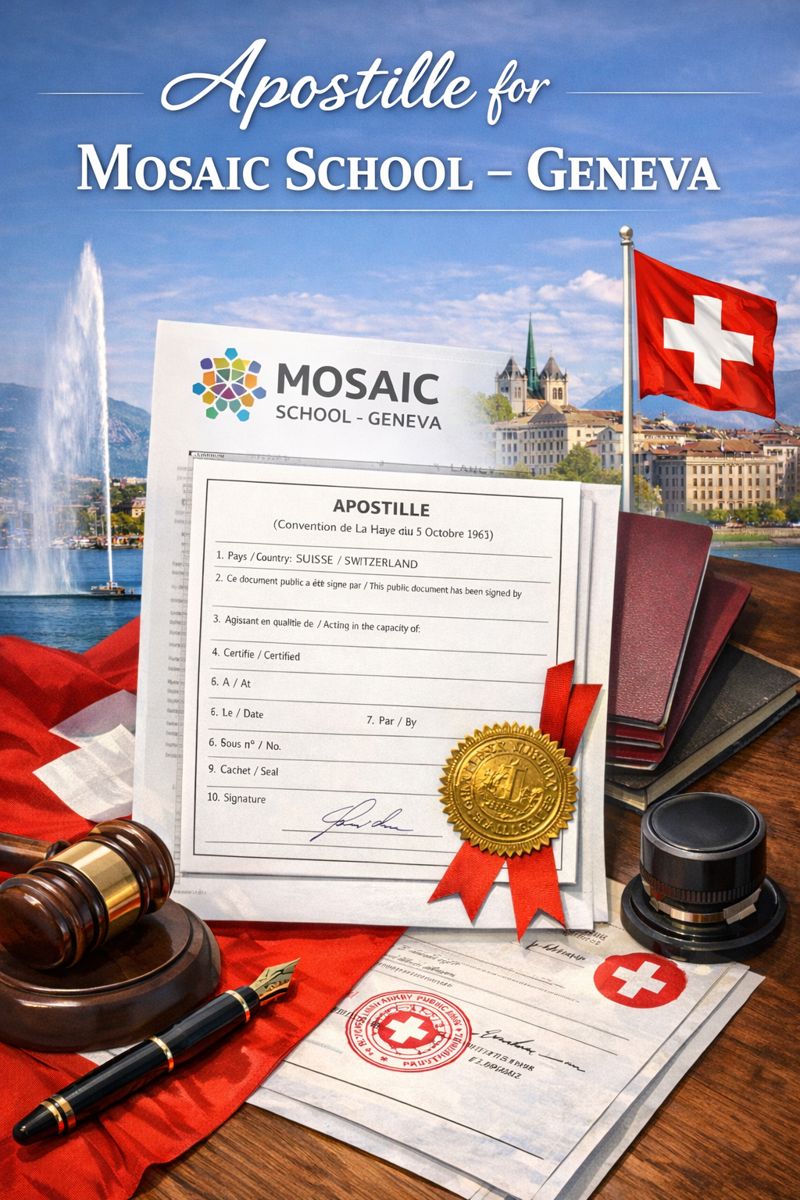 Apostille for Mosaic School Geneva documents