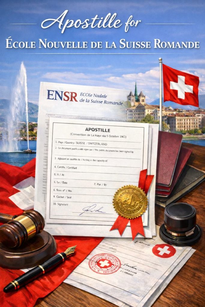 Apostille for École Nouvelle de la Suisse Romande documents