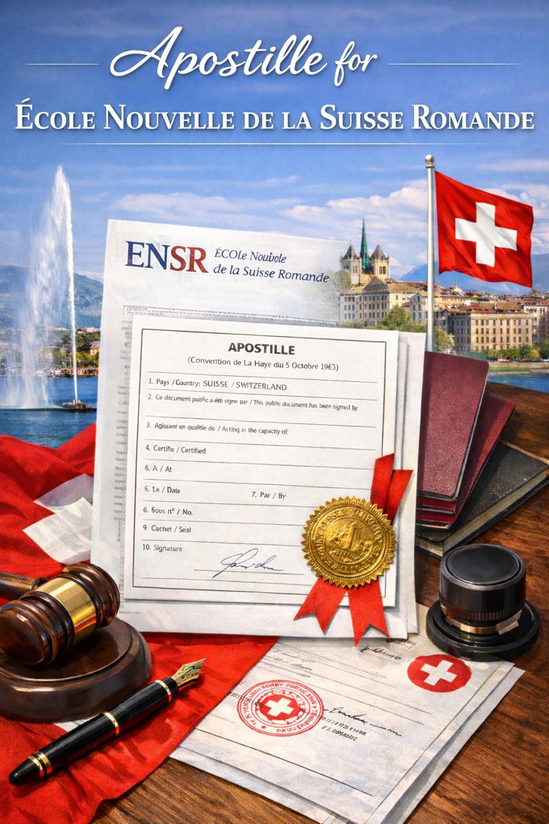 Apostille for École Nouvelle de la Suisse Romande documents