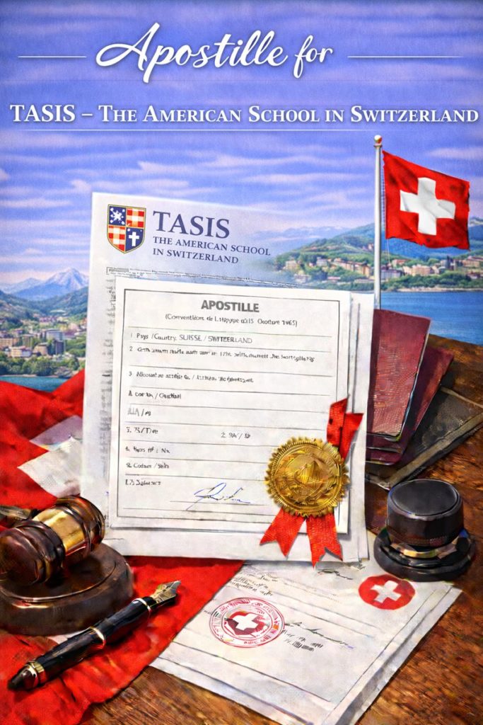 Apostille for TASIS The American School in Switzerland documents