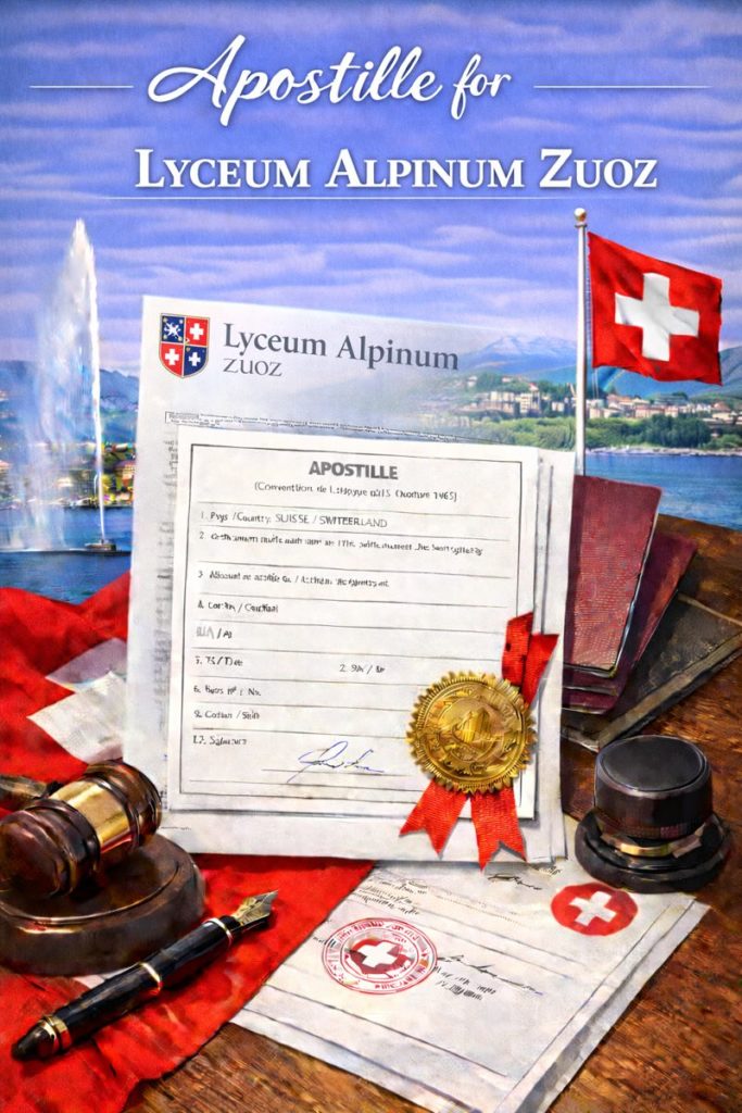 Apostille for Lyceum Alpinum Zuoz documents
